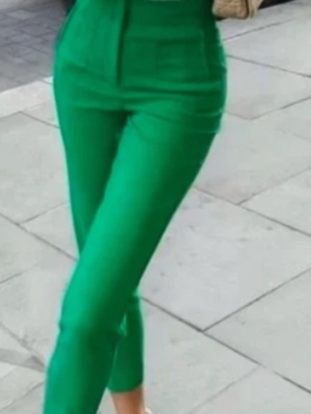 ZARA WOMAN NWT HIGH-WAISTED PANTS MID GREEN size M NWT